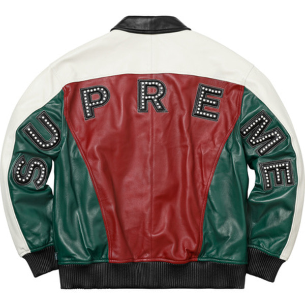 [해외] 슈프림 스터드 아크 로고 레더 자켓 Supreme Studded Arc Logo Leather Jacket 18ss