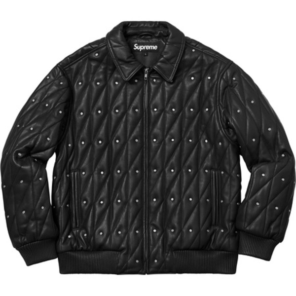 [해외] 슈프림 퀼티드 스터디드 레더 자켓 Supreme Quilted Studded Leather Jacket 18FW 관세포함