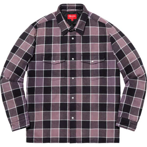 [해외] 슈프림 퀄티드 페이드 플레이드 셔츠 Supreme Quilted Faded Plaid Shirt 18FW