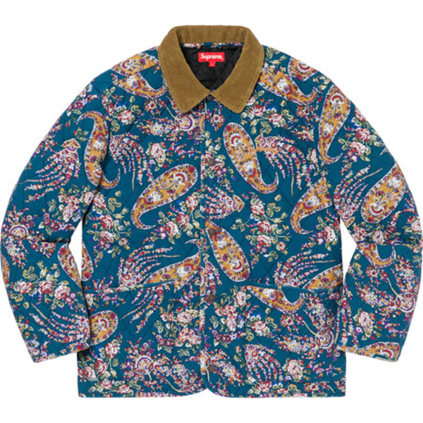 [해외] 슈프림 퀼티드 페이즐리 자켓 Supreme Quilted Paisley Jacket 19FW 관세포함