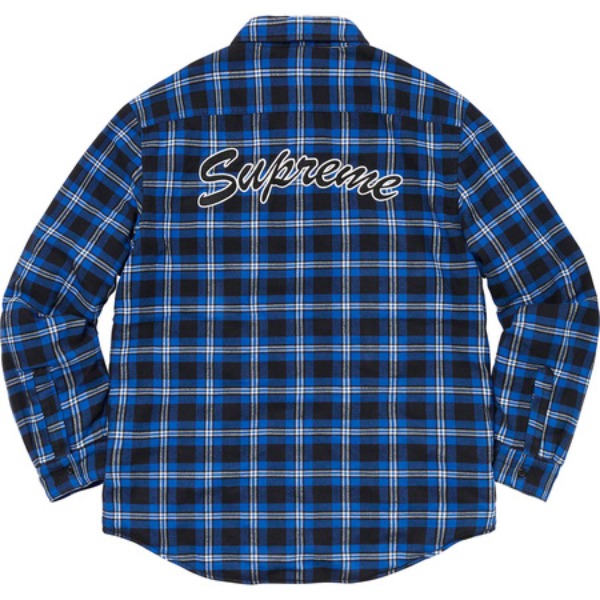 [해외] 슈프림 아크 로고 퀼티드 플란넬 셔츠 Supreme Arc Logo Quilted Flannel Shirt 19FW