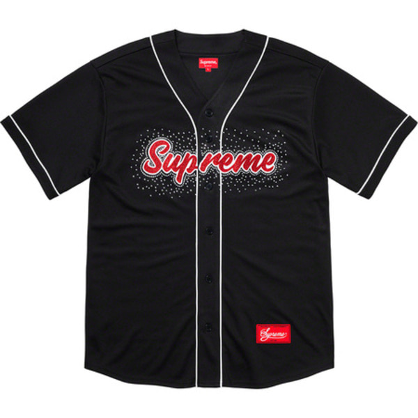 [해외] 슈프림 라인스톤 베이스볼 져지 Supreme Rhinestone Baseball Jersey 20SS