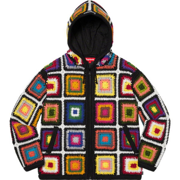 [해외] 슈프림 크로쳇 후디드 집 업 스웨터 Supreme Crochet Hooded Zip Up Sweater 20FW 관세포함