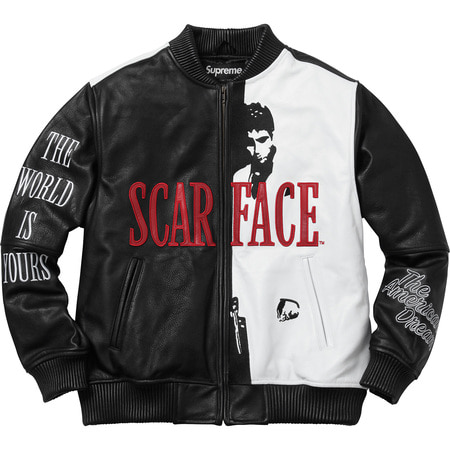 [해외] 슈프림 스카페이스 엠브로이더드 레더 자켓 Supreme Scarface Embroidered Leather Jacket 17FW