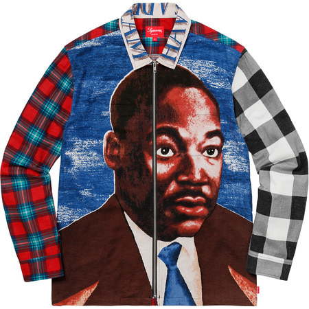 [해외] 슈프림 마틴루터킹 집 업 플란넬 셔츠 Supreme MLK Zip Up Flannel Shirt 18SS