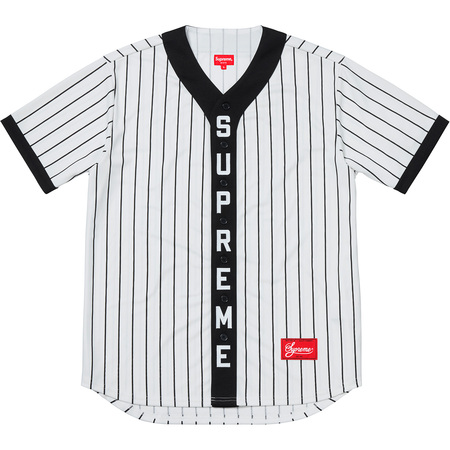 [해외] 슈프림 버티컬 로고 베이스볼 져지 Supreme Vertical Logo Baseball Jersey 18FW