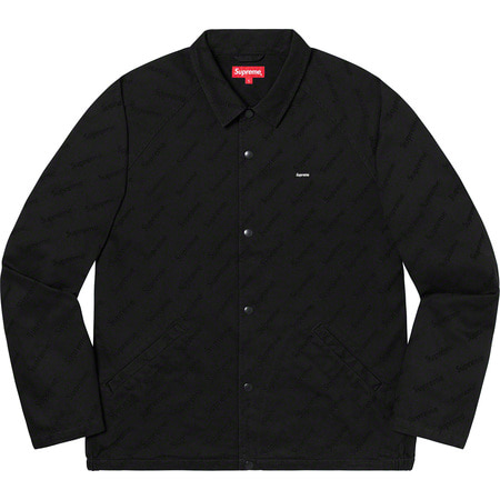 [해외] 슈프림 스냅 프론트 제커드 로고스 트윌 자켓 Supreme Snap Front Jacquard Logos Twill Jacket 19FW