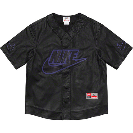 [해외] 슈프림 나이키 레더 베이스볼 져지 Supreme Nike Leather Baseball Jersey 19FW 관세포함