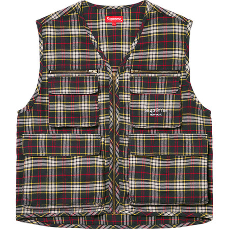 [해외] 슈프림 타탄 플란넬 카고 베스트 Supreme Tartan Flannel Cargo Vest 20FW