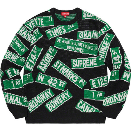 [해외] 슈프림 스트리트 사인 스웨터 Supreme Street Signs Sweater 21SS