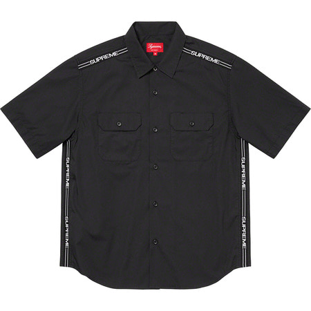 [해외] 슈프림 로고 리브 숏슬리브 워크 셔츠 Supreme Logo Rib S/S Work Shirt 21SS