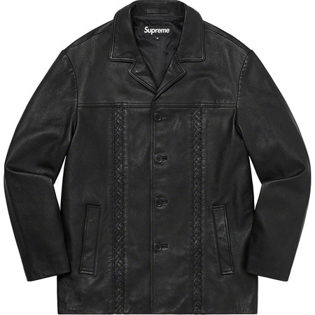 [해외] 슈프림 브레이디드 레더 오버코트 Supreme Braided Leather Overcoat 21SS