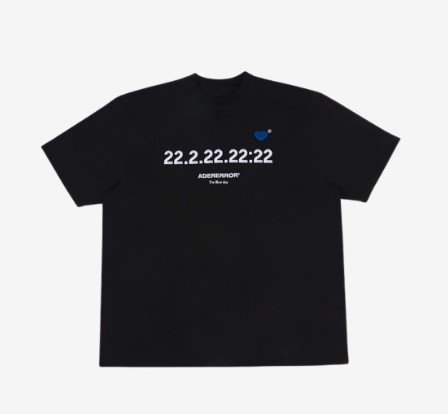 [해외] 아더에러 투스데이 티셔츠 느와르 Ader Error Two&#039;s Day T-Shirt Noir