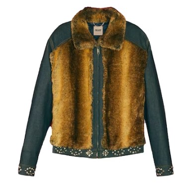 [해외] 구찌 팔라스 데님 자켓 위드 폭스 퍼 크리스탈 앤드 스터드 디테일 Gucci Palace Denim jacket with faux fur, crystals and studs details
