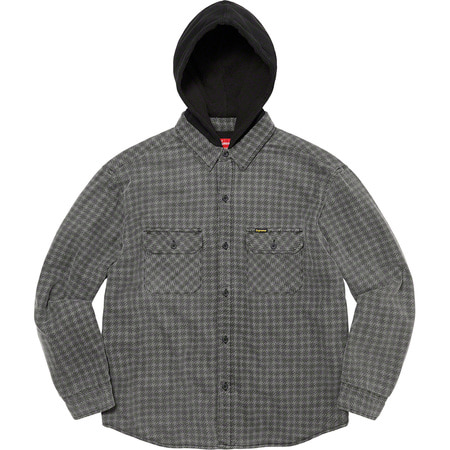 [해외] 슈프림 하운드스투스 플란넬 후디드 셔츠 Supreme Houndstooth Flannel Hooded Shirt 22FW