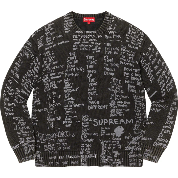 [해외] 슈프림 곤즈 포엠스 스웨터 Supreme Gonz Poems Sweater 23SS