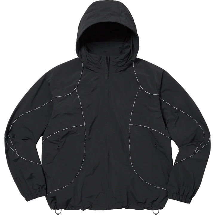 [해외] 슈프림 로고 파이핑 후디드 트랙 자켓 Supreme Logo Piping Hooded Track Jacket 23FW