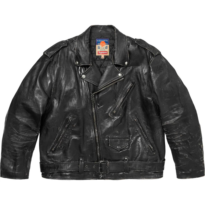 [해외] 슈프림 블랙민 프린티드 레더 모터사이클 자켓 Supreme Blackmeans Painted Leather Motorcycle Jacket 23FW