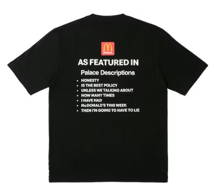 [해외] 팔라스 x 맥도날드 디스크립션 티셔츠 Palace x McDonald&#039;s Description T-Shirt 23FW