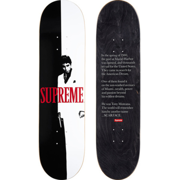 [해외] 슈프림 스카페이스 스플릿 스케이트보드 데크 Supreme Scarface Split Skateboard Deck 17FW