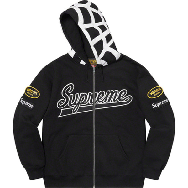 [해외] 슈프림 벤슨 레더스 스파이어 웹 집 업 후드 Supreme Vanson Leathers Spider Web Zip Up Hooded Sweatshirt 21SS
