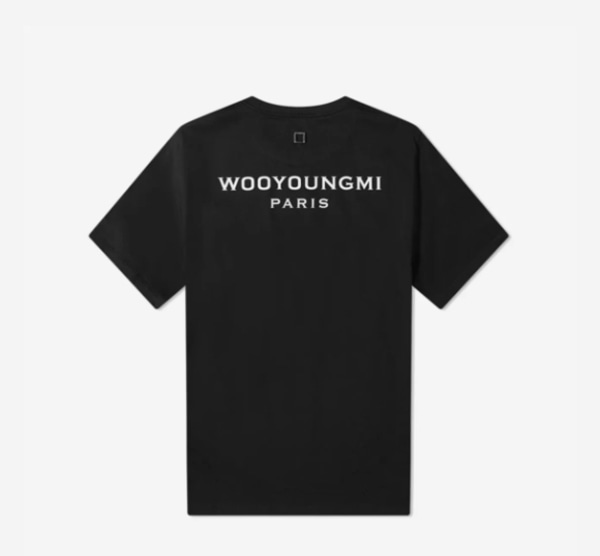[해외] 우영미 화이트 백로고 티셔츠 블랙 Wooyoungmi White Back Logo T-Shirt Black