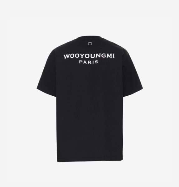 [해외] 우영미 화이트 백로고 티셔츠 블랙 Wooyoungmi White Back Logo T-Shirt Black