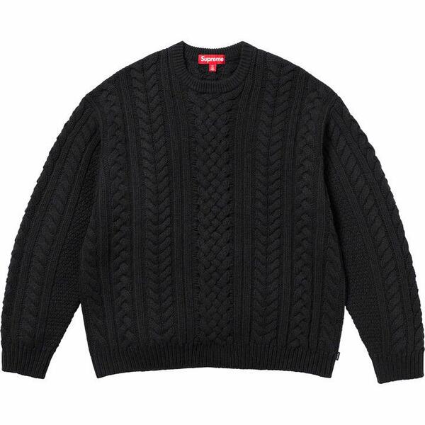 [해외] 슈프림 아플리케 케이블 니트 스웨터 Supreme Applique Cable Knit Sweater 23FW