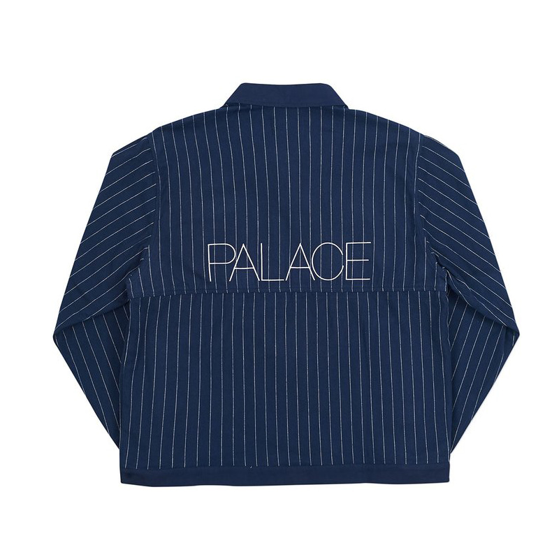 [해외] 팔라스 핀스트라이프 집 셔츠 Palace Pinstripe Zip shirt 17FW