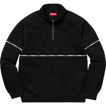 [해외] 슈프림 로고 파이핑 하프 집 스웻셔츠 Supreme Logo Piping Half Zip Sweatshirt 18SS