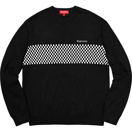 [해외] 슈프림 체커드 패널 크루넥 스웨터 Supreme Checkered Panel Crewneck Sweater 18SS