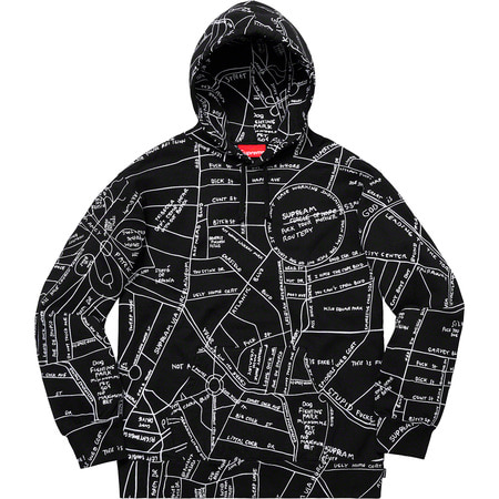 [해외] 슈프림 곤즈 엠브로이더드 맵 후드 Supreme Gonz Embroidered Map Hooded Sweatshirt 19SS 관세포함