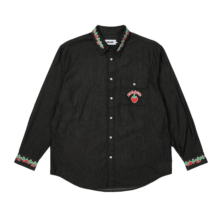 [해외] 팔라스 스트류베리 엠브로이더리 데님 셔츠 Palace Strawberry Embroidery Denim Shirt 22SS