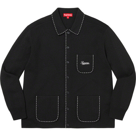 [해외] 슈프림 콘트라스트 스티치 버튼 업 스웨터 Supreme Contrast Stitch Button Up Sweater 22FW