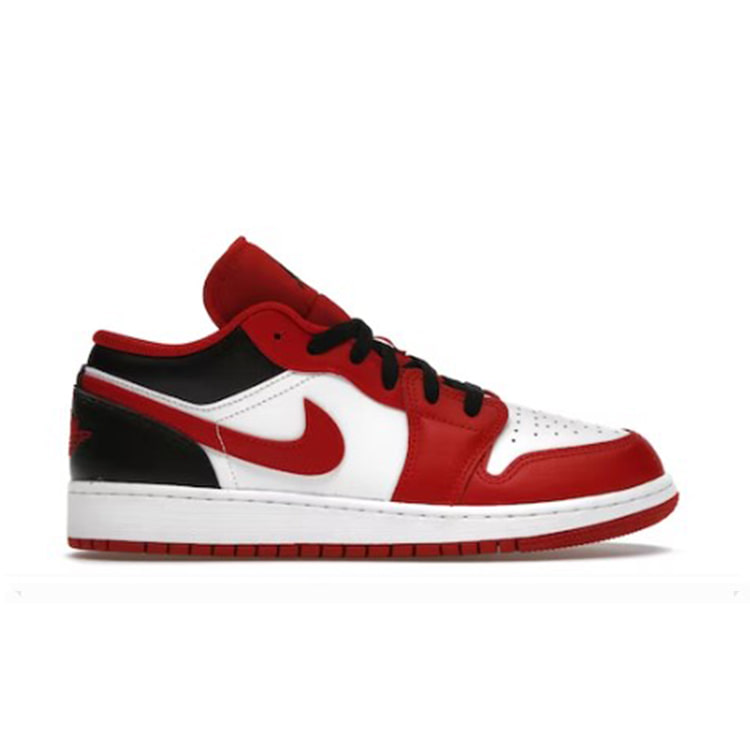 [해외] 나이키  조던 1 로우 화이트 짐레드 블랙 GS Nike Jordan 1 Low White Gym Red Black GS 553560-163