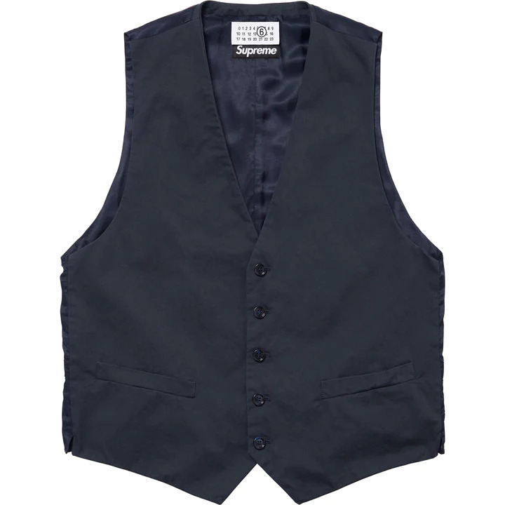 [해외] 슈프림 MM6 메종 마르지엘라 워시드 코튼 수트 베스트 Supreme MM6 Maison Margiela Washed Cotton Suit Vest 24SS